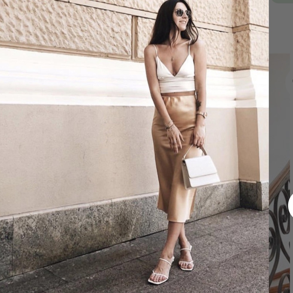 Ali Golden silk skirt
